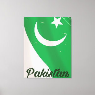Toile Affiche de voyage du drapeau pakistanais