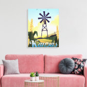 Toile Affiche de voyage du Kansas "l'État du blé". (Insitu(Salon))