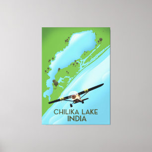 Toile Affiche de voyage du lac Chilika en Inde