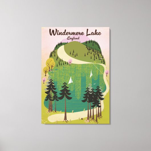 Toile affiche de voyage du lac Windermere (Recto)