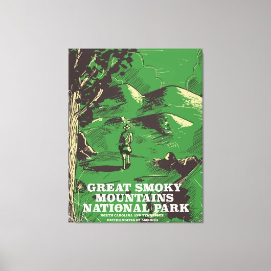 Toile affiche de voyage du parc national des Great Smoky (Recto)