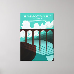 Toile Affiche de voyage du Viaduc de Leaderfoot en Écoss