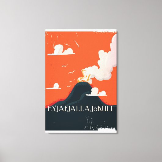 Toile Affiche de voyage du volcan Eyjafjallajökull (Recto)