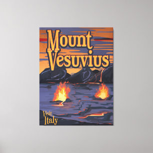 Toile affiche de voyage du volcan Vésuve