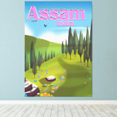 Toile Affiche de voyage en Assam Inde impression. (Insitu (Plancher de Bois))