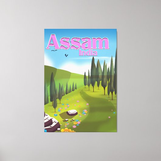 Toile Affiche de voyage en Assam Inde impression. (Recto)