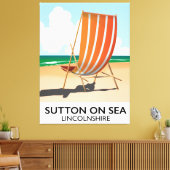 Toile Affiche de voyage en bord de mer de Sutton on Sea. (Insitu(Salon))