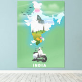Toile Affiche de voyage en Inde (Insitu (Plancher de Bois))