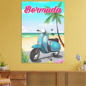 Toile Affiche de voyage en scooter de plage des Bermudes (Insitu(Salon))