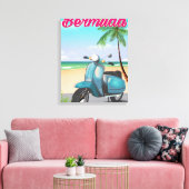 Toile Affiche de voyage en scooter de plage des Bermudes (Insitu(Salon))