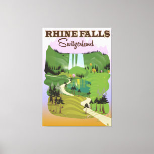Toile Affiche de voyage en Suisse des chutes du Rhin
