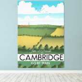 Toile Affiche de voyage en train à Cambridge (Insitu (Plancher de Bois))