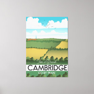 Toile Affiche de voyage en train à Cambridge