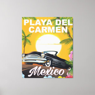 Toile Affiche de voyage en voiture mexicaine Playa del C