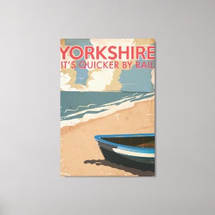 Toile Affiche de voyage ferroviaire vintage du Yorkshire