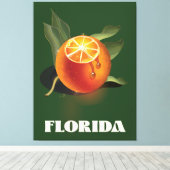 Toile Affiche de voyage Florida Orange (Insitu (Plancher de Bois))