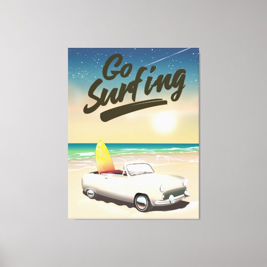 Toile Affiche de voyage Go Surfing ! (Recto)