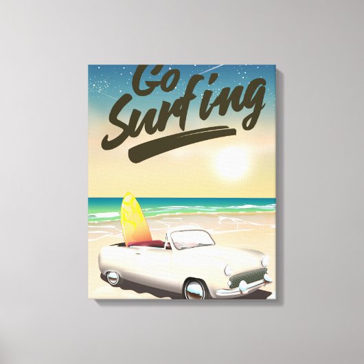 Toile Affiche de voyage Go Surfing ! (Recto)