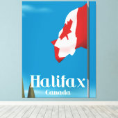 Toile Affiche de voyage Halifax Canada (Insitu (Plancher de Bois))