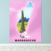 Toile Affiche de voyage illustrée à Madagascar (Insitu (Plancher de Bois))