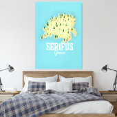 Toile Affiche de voyage illustrée de la carte grecque de (Insitu(Chambre))