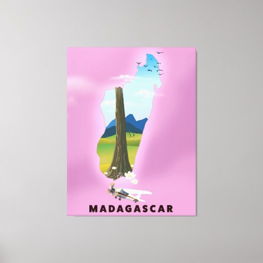 Toile Affiche de voyage illustrée de Madagascar (Recto)