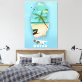 Toile Affiche de voyage illustrée du Qatar (Insitu(Chambre))