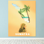 Toile Affiche de voyage illustrée Sumatra (Insitu (Plancher de Bois))