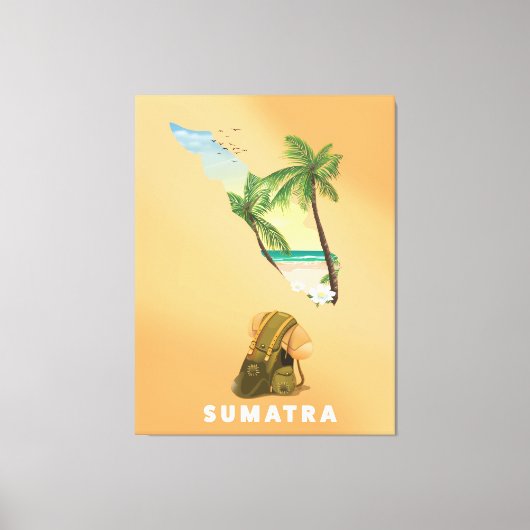 Toile Affiche de voyage illustrée Sumatra (Recto)