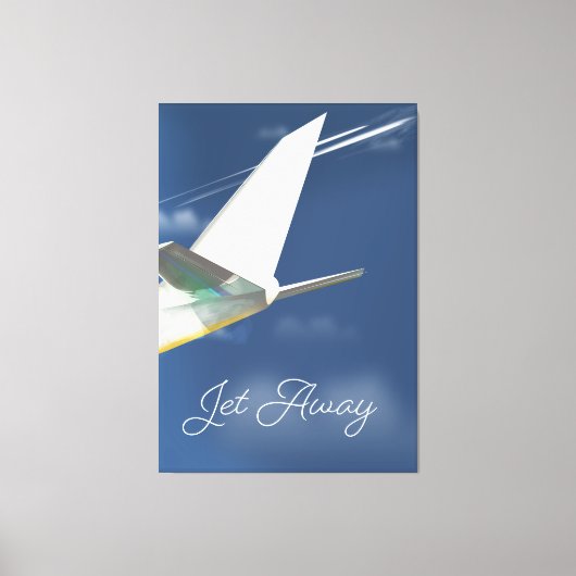 Toile Affiche de voyage Jet Away. (Recto)