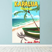 Toile Affiche de voyage Kapalua Hawaii (Insitu (Plancher de Bois))