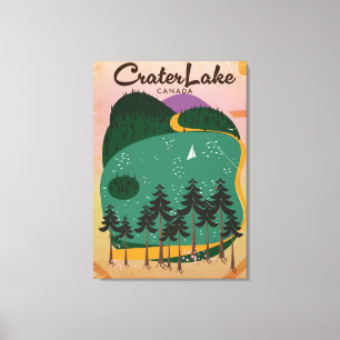 Toile Affiche de voyage lac de cratère Canada