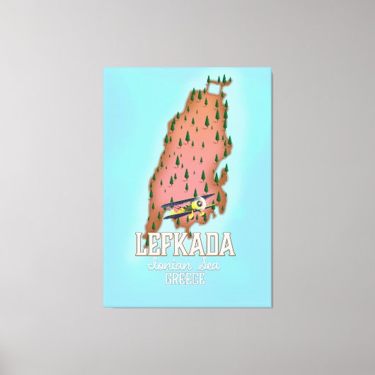 Toile Affiche de voyage Lefkada Grèce. (Recto)