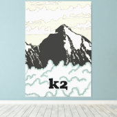 Toile Affiche de voyage montagne K2 (Insitu (Plancher de Bois))