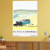 Toile Affiche de voyage nautique St Ives Cornwall. (Insitu(Salon))