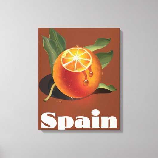 Toile Affiche de voyage orange Espagne (Recto)