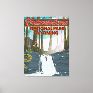 Toile Affiche de voyage Parc national de Yellowstone, Wy
