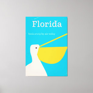 Toile Affiche de voyage Pélican de Floride vintage