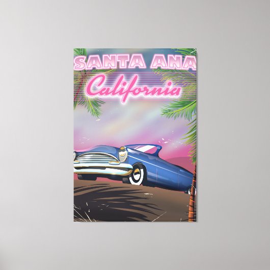 Toile Affiche de voyage père Noël Ana California (Recto)