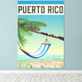 Toile Affiche de voyage Porto Rico Beach. (Insitu (Plancher de Bois))