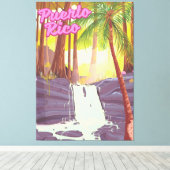 Toile Affiche de voyage Porto Rico Tropical Palm (Insitu (Plancher de Bois))