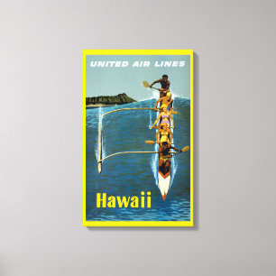 Toile Affiche De Voyage Pour United Air Lines Vers Hawai