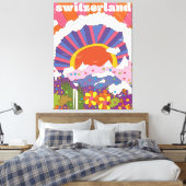 Toile Affiche de voyage rétro Suisse (Insitu(Chambre))