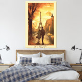 Toile Affiche de voyage, Romance in Paris personnalisabl (Insitu(Chambre))