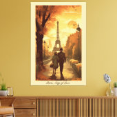 Toile Affiche de voyage, Romance in Paris personnalisabl (Insitu(Salon))