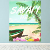 Toile Affiche de voyage Savai'i Fiji Samoa (Insitu (Plancher de Bois))