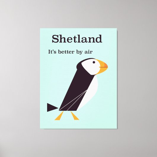 Toile Affiche de voyage Shetland Puffin Vintage (Recto)