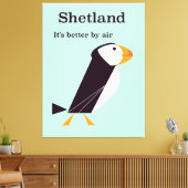 Toile Affiche de voyage Shetland Puffin Vintage (Insitu(Salon))