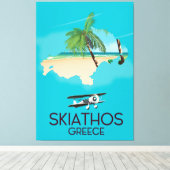 Toile Affiche de voyage Skiathos Grèce (Insitu (Plancher de Bois))