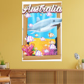 Toile Affiche de voyage sous-marine de requin d'Australi (Insitu(Salon))